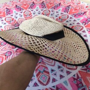 Panama Straw Natural Black Hat